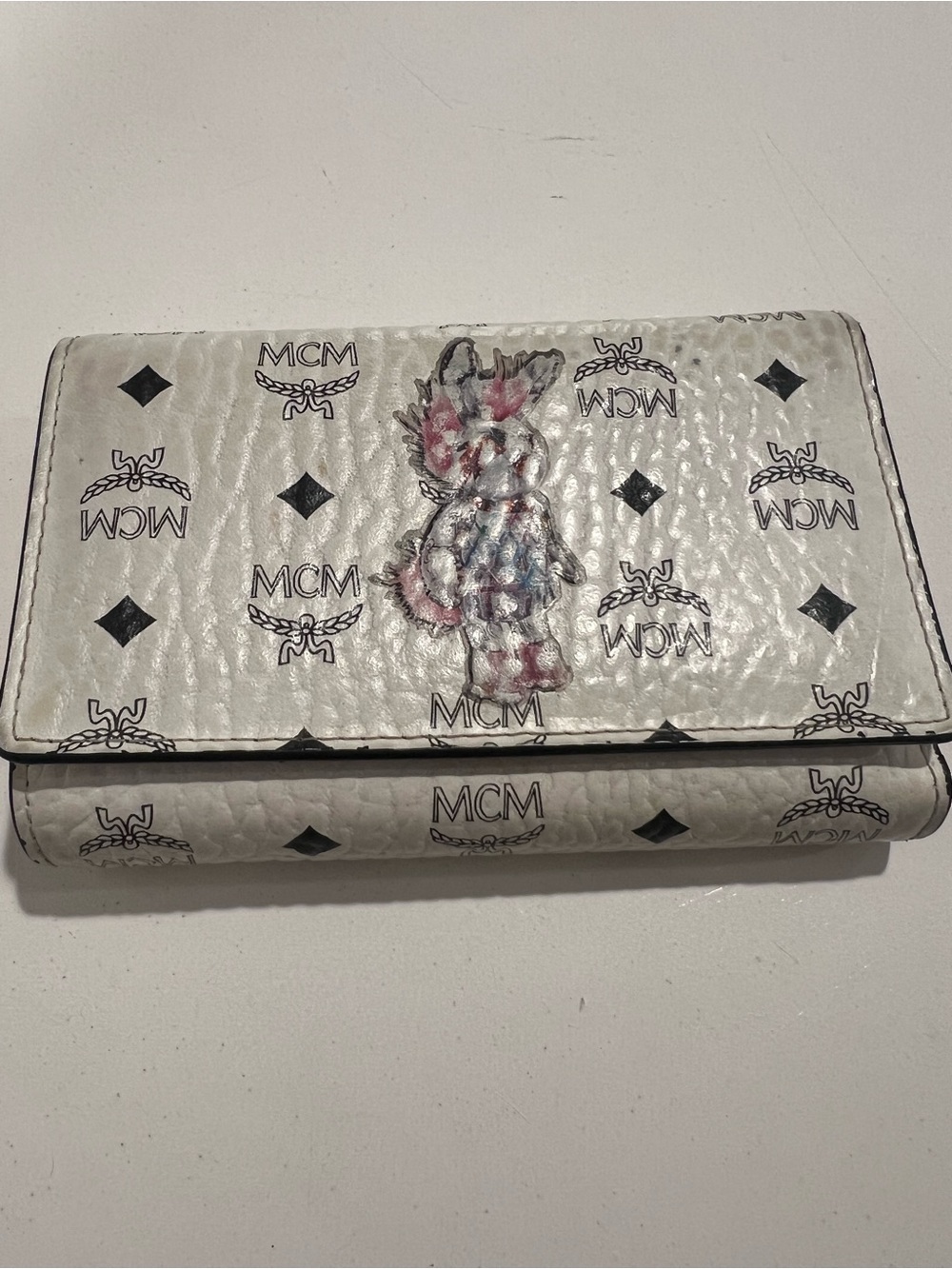 MCM Visetos Rabbit Wallet PVC Leather